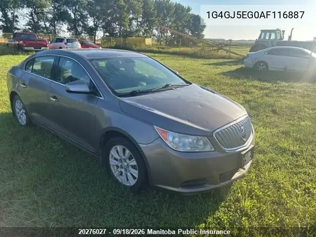 BUICK LACROSSE 2010, VIN 1G4GJ5EG0AF116887