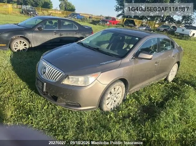 2010 BUICK LACROSSE VIN 1G4GJ5EG0AF116887 — фото 2