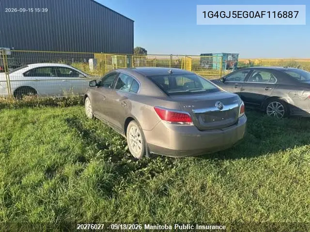 2010 BUICK LACROSSE VIN 1G4GJ5EG0AF116887 — фото 3