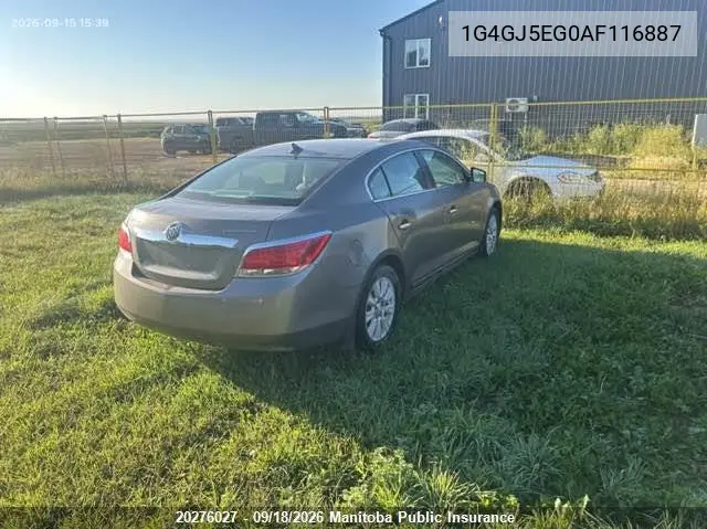 2010 BUICK LACROSSE VIN 1G4GJ5EG0AF116887 — фото 4