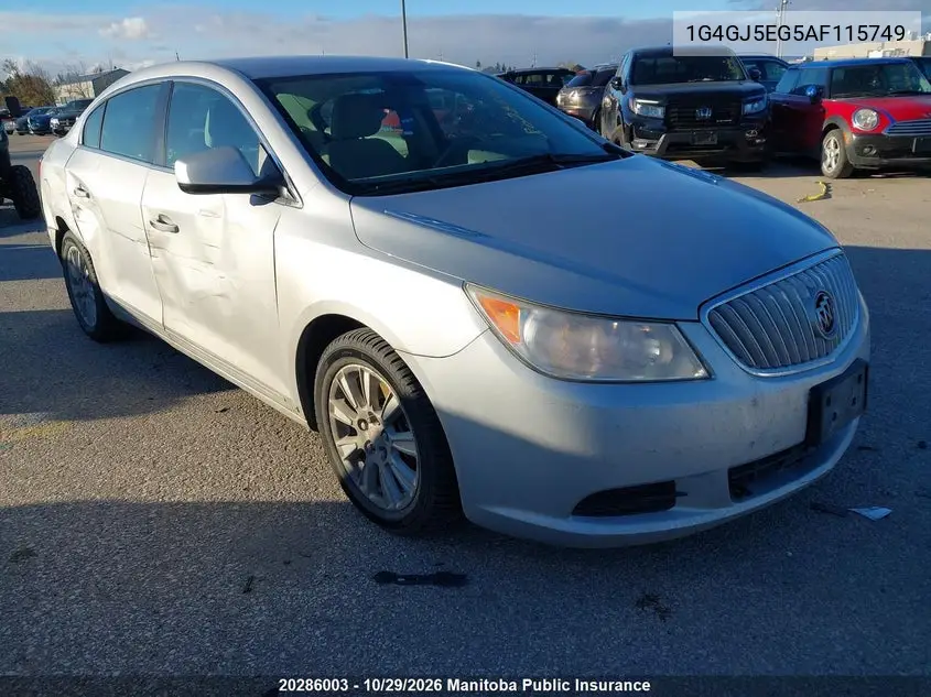 BUICK LACROSSE 2010, VIN 1G4GJ5EG5AF115749