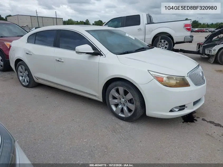 BUICK LACROSSE 2011, VIN 1G4GE5ED8BF320980