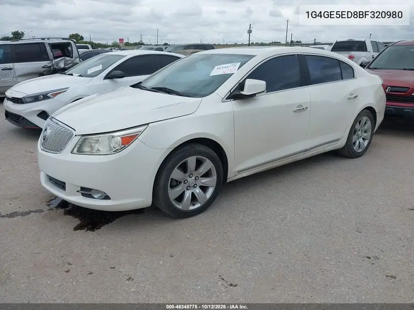 2011 BUICK LACROSSE VIN 1G4GE5ED8BF320980 — фото 2