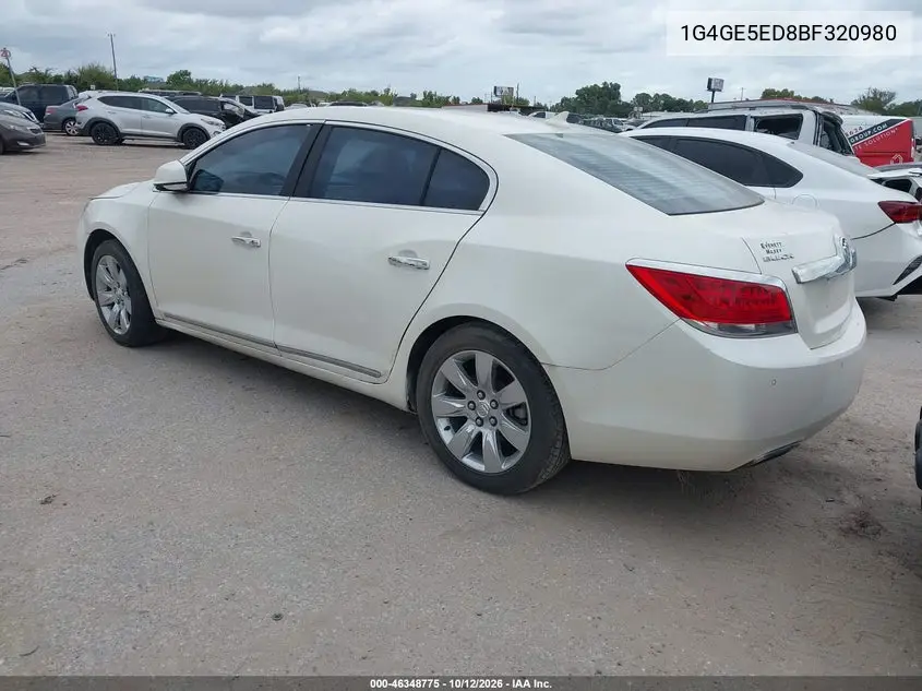 2011 BUICK LACROSSE VIN 1G4GE5ED8BF320980 — фото 3