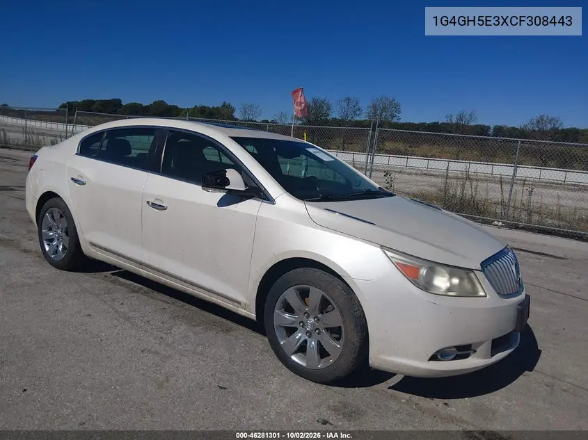BUICK LACROSSE 2012, VIN 1G4GH5E3XCF308443