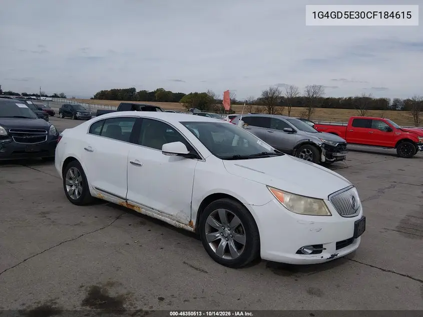 BUICK LACROSSE 2012, VIN 1G4GD5E30CF184615