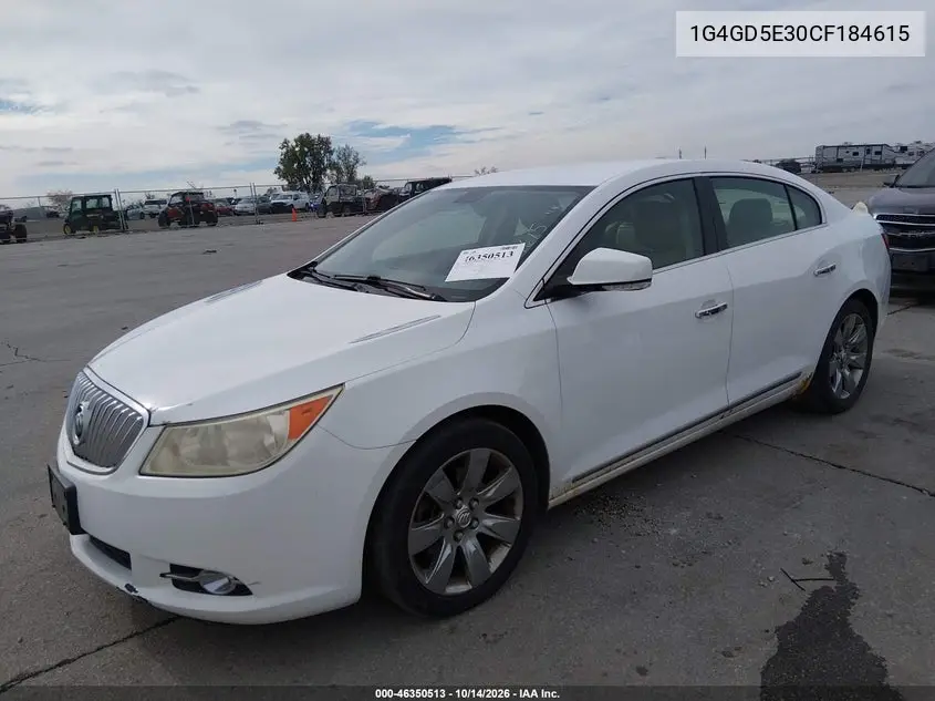 2012 BUICK LACROSSE VIN 1G4GD5E30CF184615 — фото 2