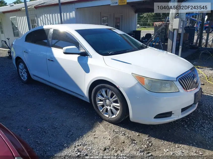 BUICK LACROSSE 2013, VIN 1G4GA5E32DF243545