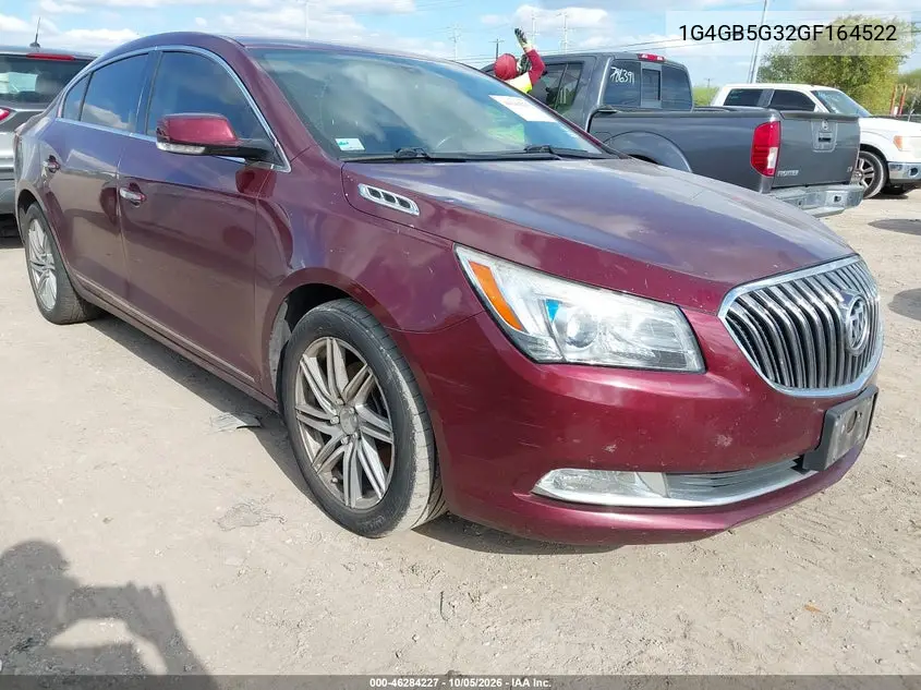 BUICK LACROSSE 2016, VIN 1G4GB5G32GF164522
