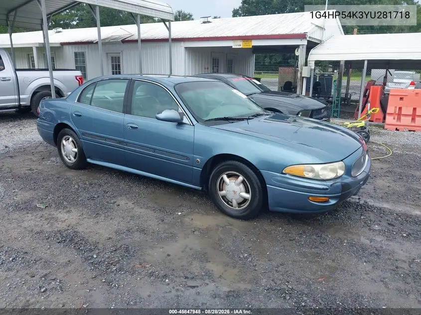 BUICK LESABRE 2000, VIN 1G4HP54K3YU281718