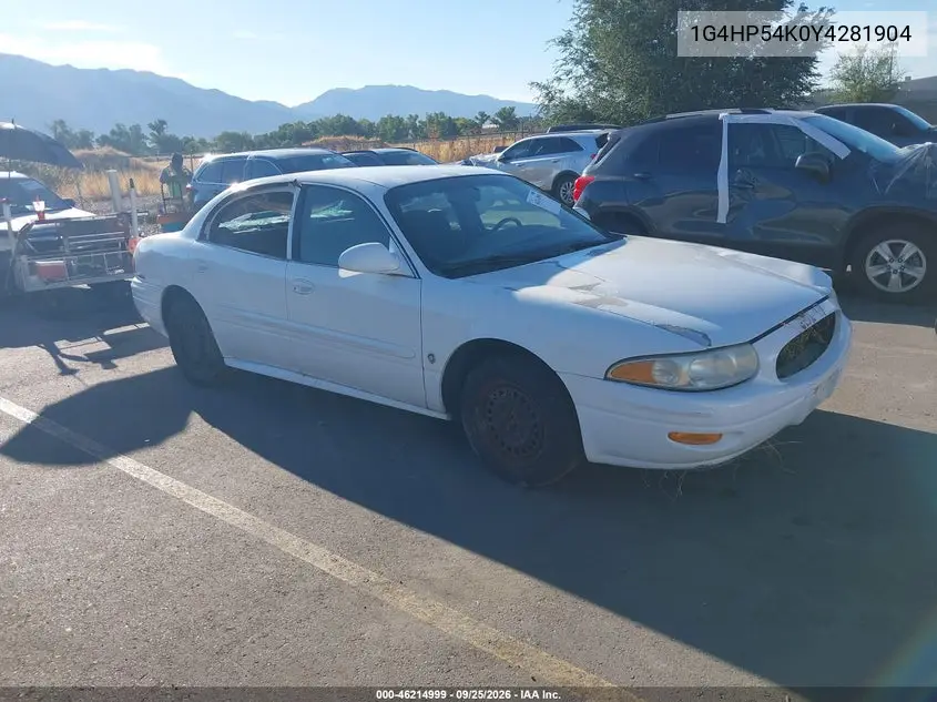 BUICK LESABRE 2000, VIN 1G4HP54K0Y4281904
