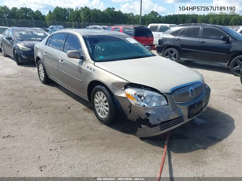BUICK LUCERNE 2007, VIN 1G4HP57267U189190