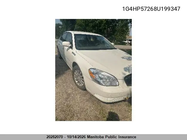 BUICK LUCERNE 2008, VIN 1G4HP57268U199347