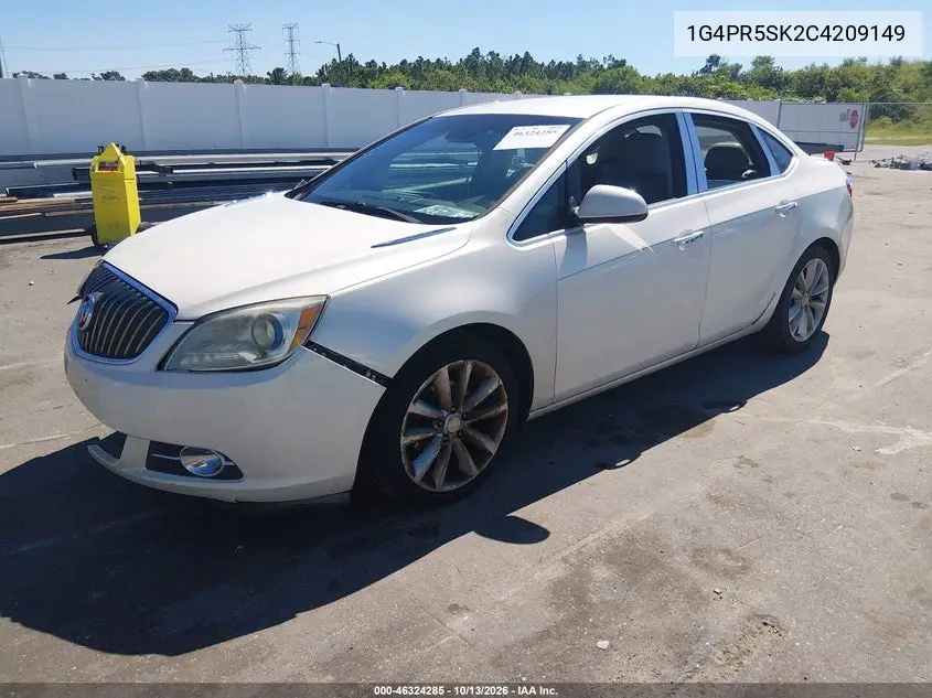 2012 BUICK VERANO VIN 1G4PR5SK2C4209149 — фото 2