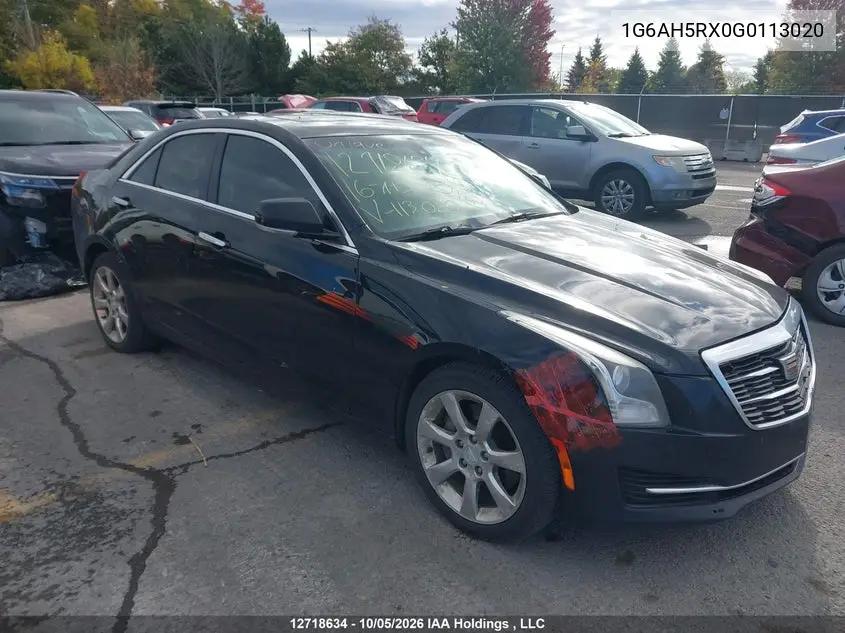 CADILLAC ATS 2016, VIN 1G6AH5RX0G0113020