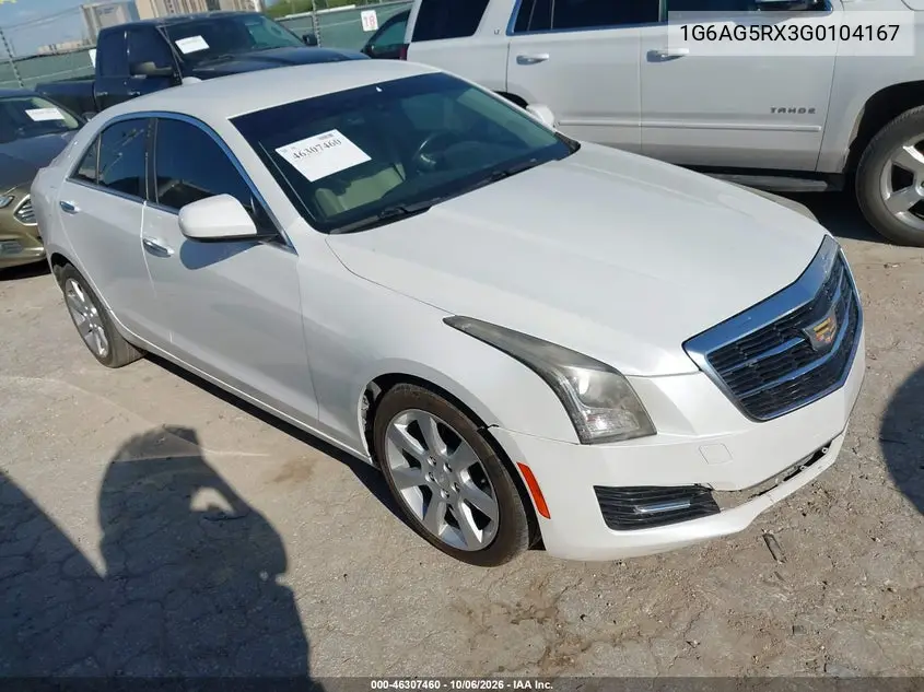 CADILLAC ATS 2016, VIN 1G6AG5RX3G0104167
