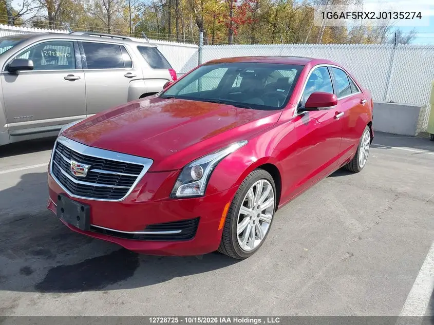 2018 CADILLAC ATS VIN 1G6AF5RX2J0135274 — фото 2