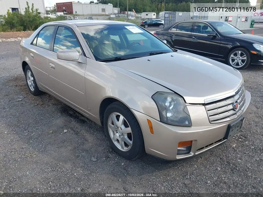CADILLAC CTS 2006, VIN 1G6DM57T260111678