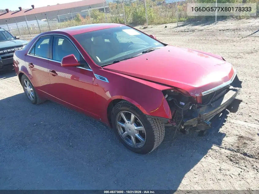 CADILLAC CTS 2008, VIN 1G6DG577X80178333