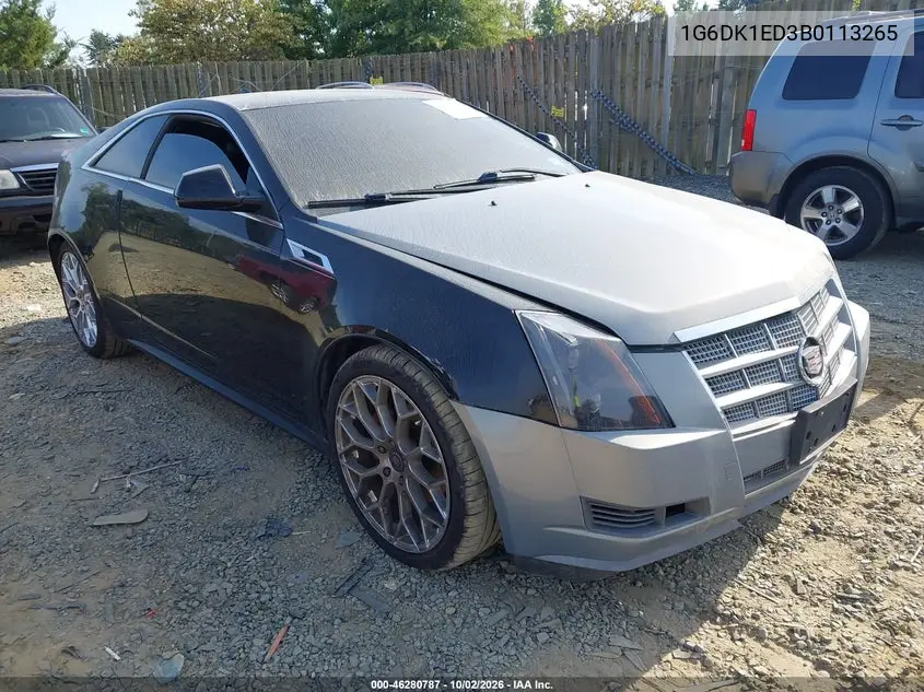 CADILLAC CTS 2011, VIN 1G6DK1ED3B0113265