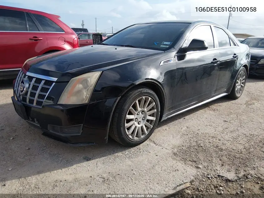 2012 CADILLAC CTS VIN 1G6DE5E51C0100958 — фото 2