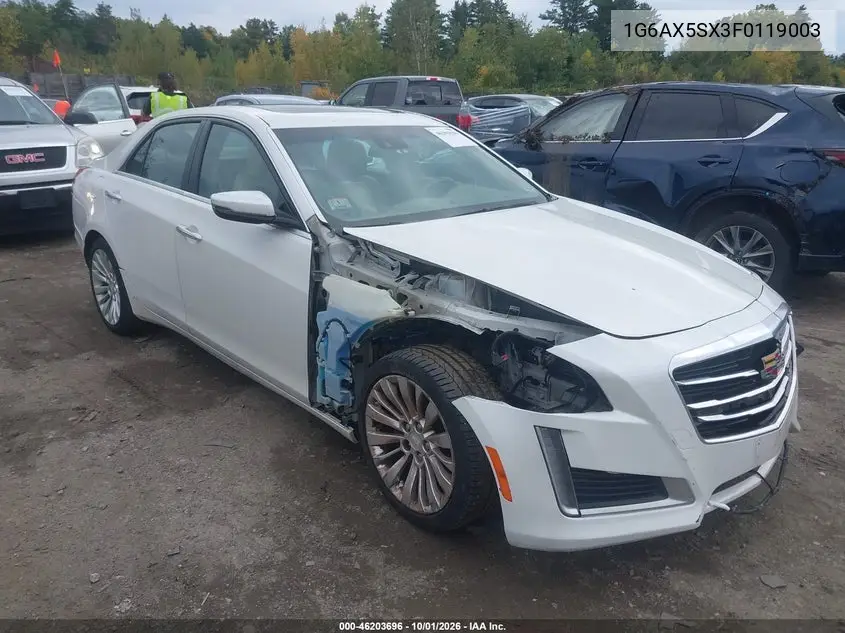 CADILLAC CTS 2015, VIN 1G6AX5SX3F0119003