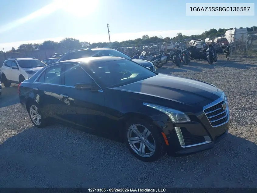 CADILLAC CTS 2016, VIN 1G6AZ5SS8G0136587