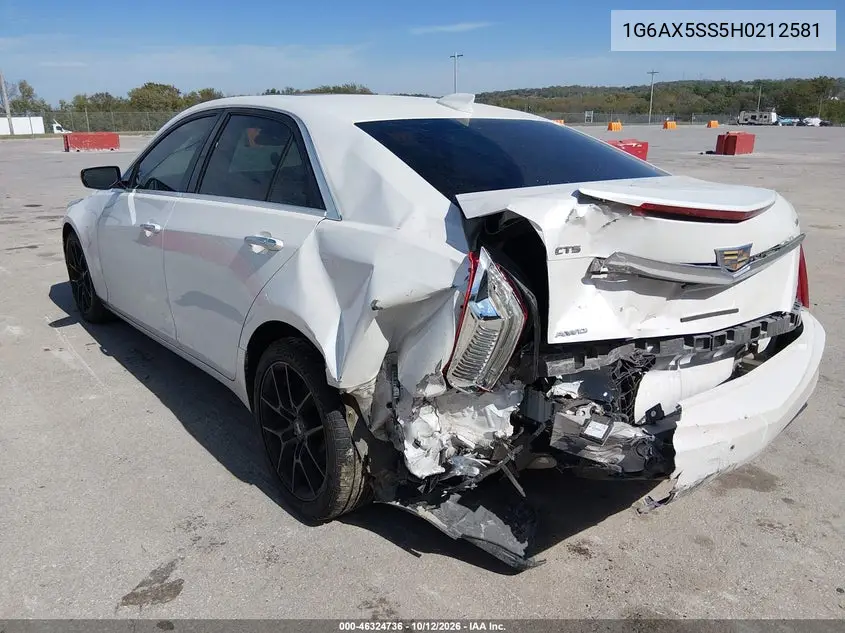 2017 CADILLAC CTS VIN 1G6AX5SS5H0212581 — фото 3