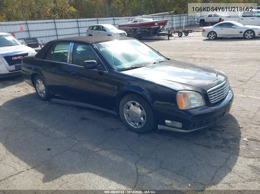 CADILLAC DE VILLE 2001, VIN 1G6KD54Y61U218662