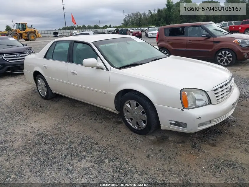 CADILLAC DE VILLE 2003, VIN 1G6KF57943U106167