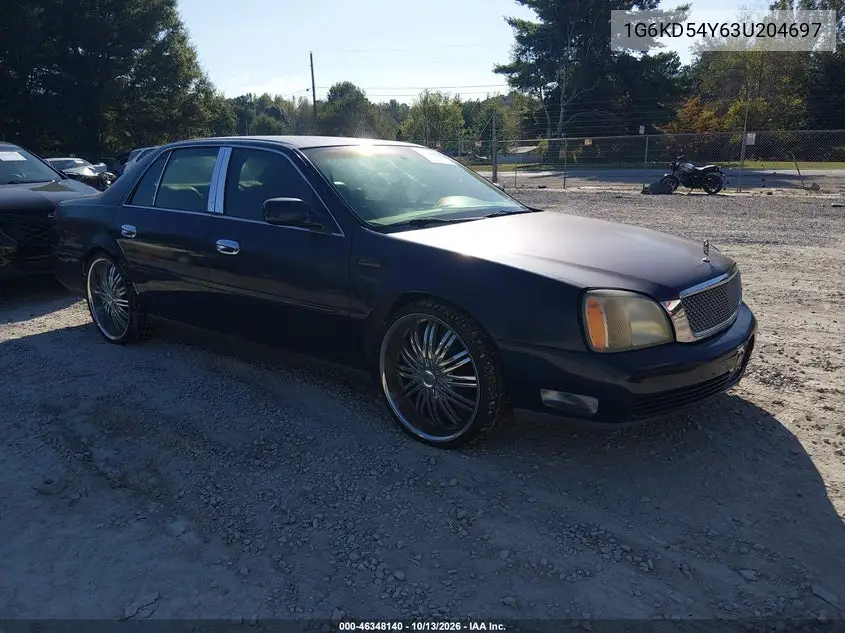 CADILLAC DE VILLE 2003, VIN 1G6KD54Y63U204697