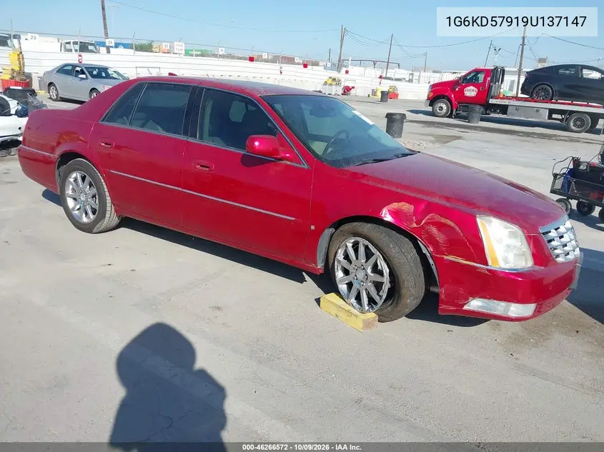 CADILLAC DTS 2009, VIN 1G6KD57919U137147