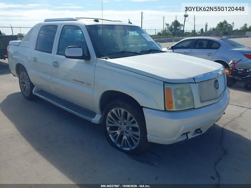 CADILLAC ESCALADE 2005, VIN 3GYEK62N55G120448