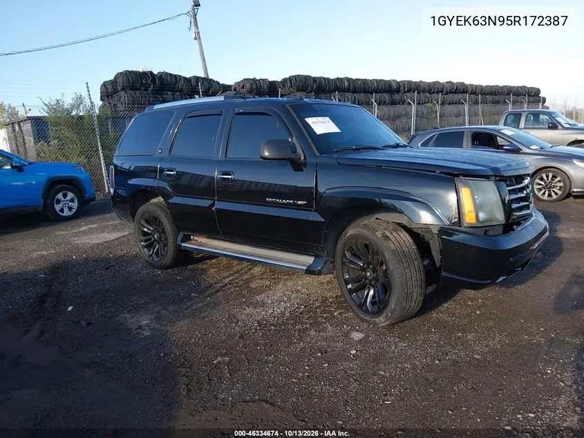 CADILLAC ESCALADE 2005, VIN 1GYEK63N95R172387