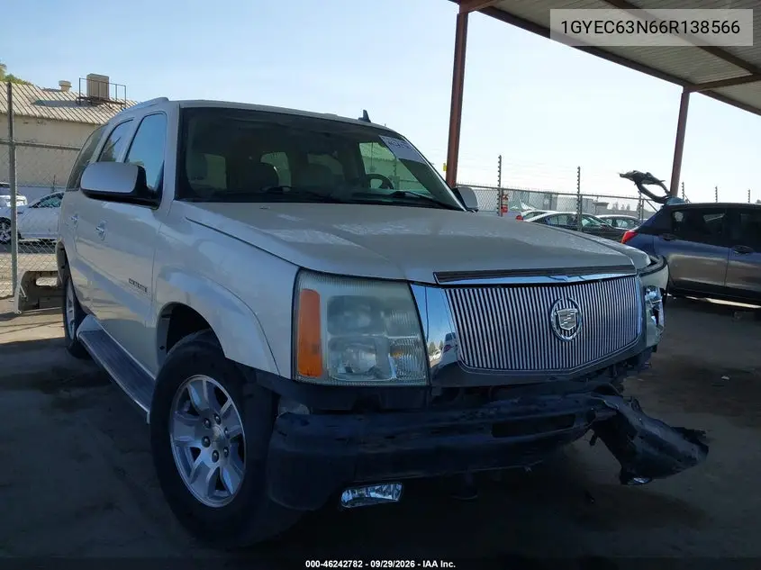 CADILLAC ESCALADE 2006, VIN 1GYEC63N66R138566
