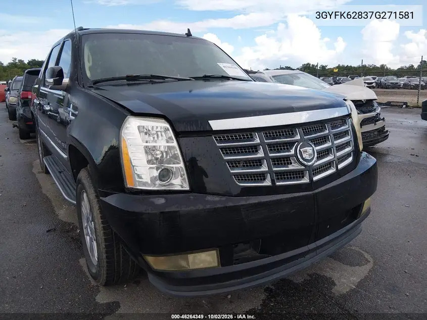 CADILLAC ESCALADE 2007, VIN 3GYFK62837G271581