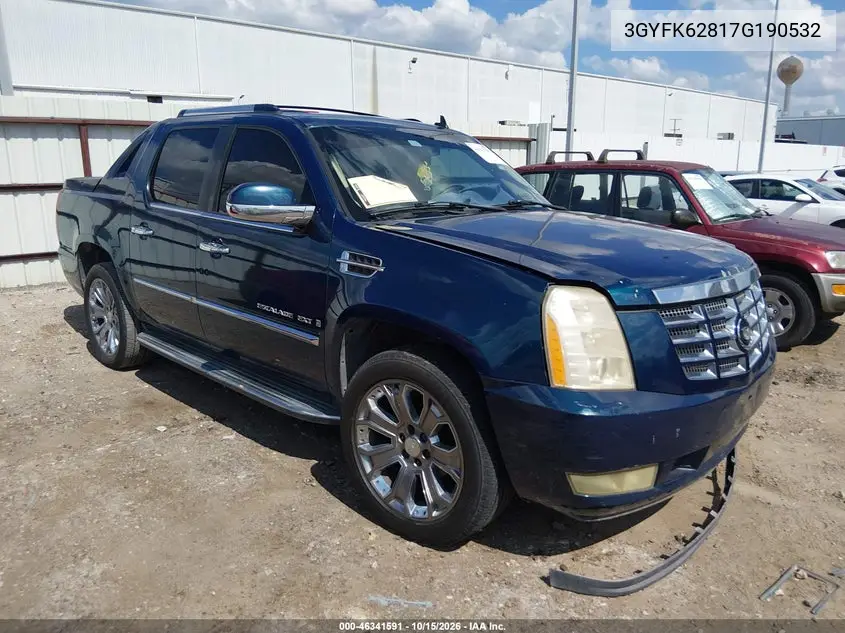 CADILLAC ESCALADE 2007, VIN 3GYFK62817G190532