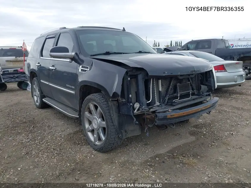 CADILLAC ESCALADE 2011, VIN 1GYS4BEF7BR336355