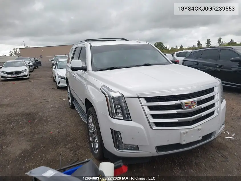 CADILLAC ESCALADE 2016, VIN 1GYS4CKJ0GR239553