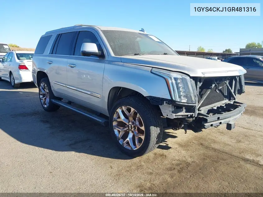 CADILLAC ESCALADE 2016, VIN 1GYS4CKJ1GR481316
