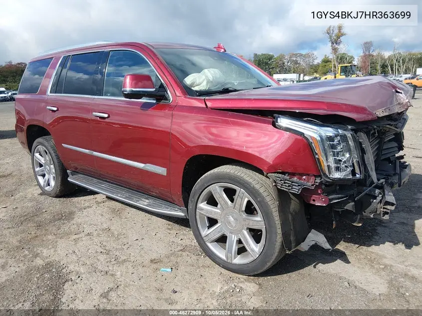 CADILLAC ESCALADE 2017, VIN 1GYS4BKJ7HR363699