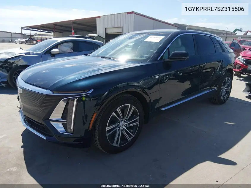 2025 CADILLAC LYRIQ VIN 1GYKPRRL7SZ315506 — фото 2