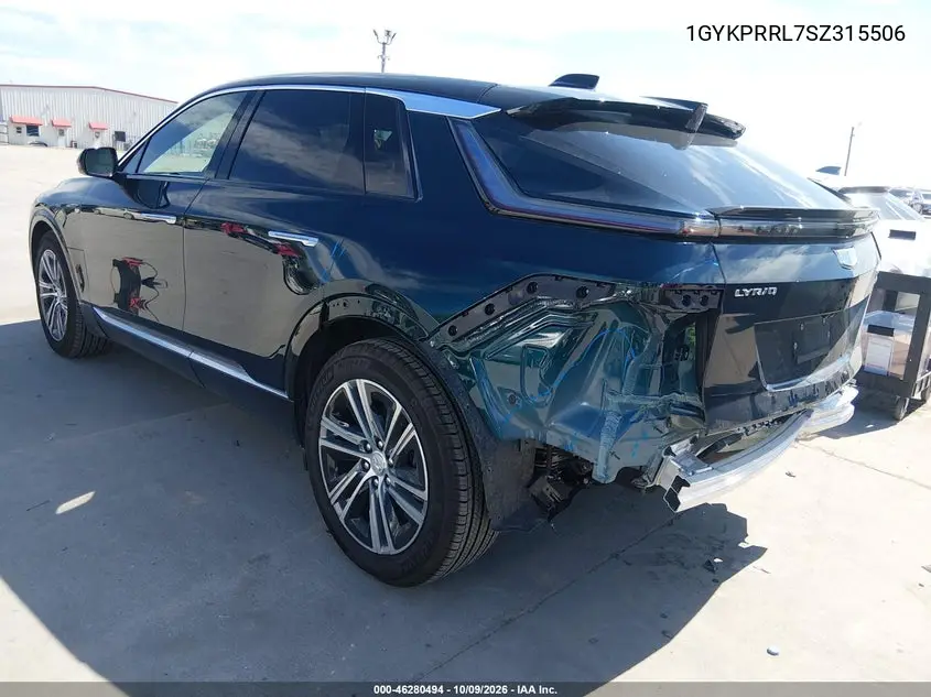 2025 CADILLAC LYRIQ VIN 1GYKPRRL7SZ315506 — фото 3