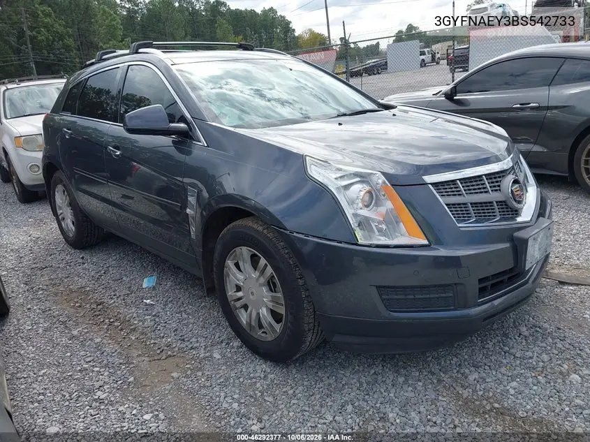 CADILLAC SRX 2011, VIN 3GYFNAEY3BS542733