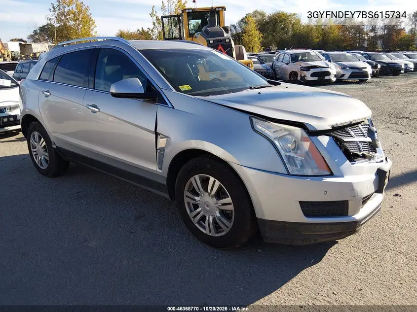 CADILLAC SRX 2011, VIN 3GYFNDEY7BS615734