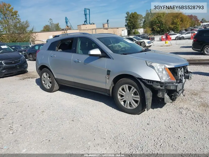 CADILLAC SRX 2011, VIN 3GYFNAEY6BS528793