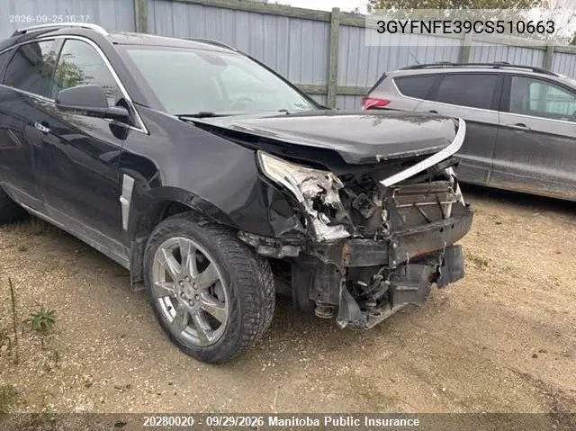 CADILLAC SRX 2012, VIN 3GYFNFE39CS510663