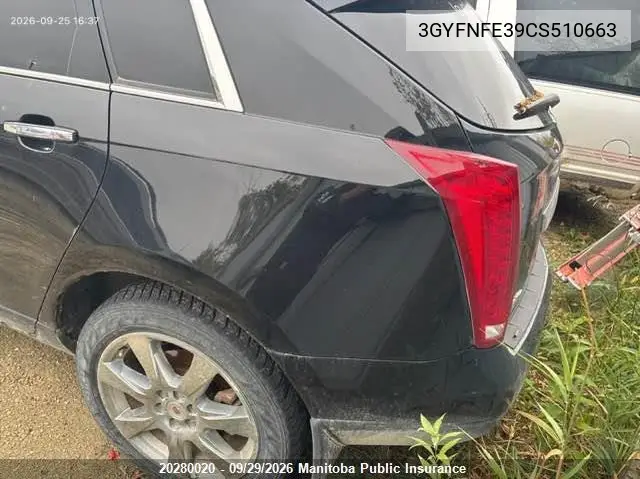 2012 CADILLAC SRX VIN 3GYFNFE39CS510663 — фото 3