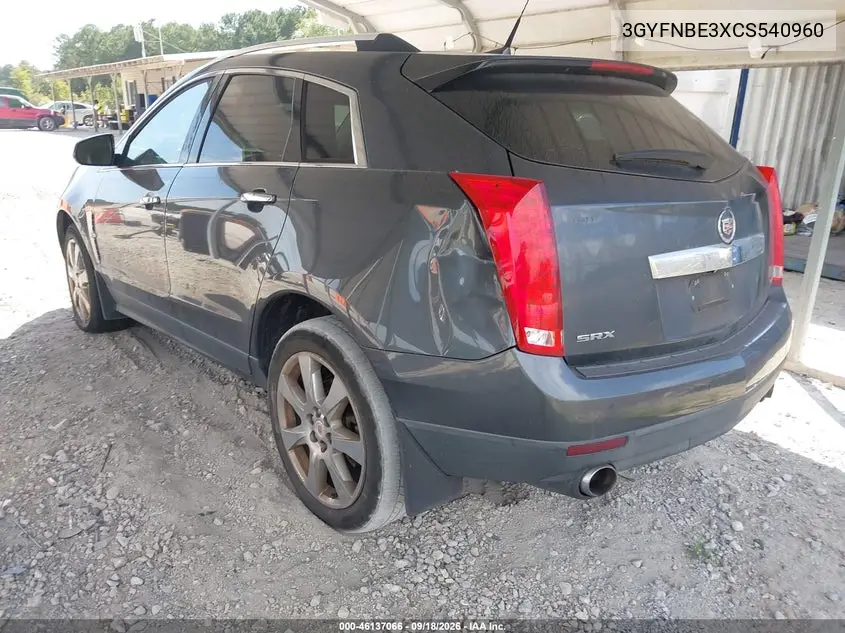 2012 CADILLAC SRX VIN 3GYFNBE3XCS540960 — фото 3