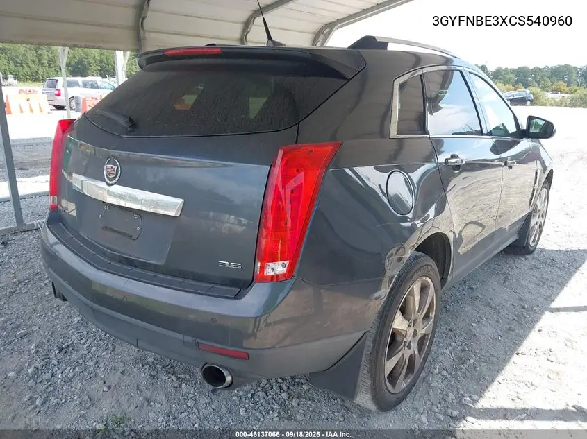 2012 CADILLAC SRX VIN 3GYFNBE3XCS540960 — фото 4